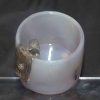 Vaso tripode Agata con argento