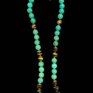 Collana Crisoprasio e Occhio di Tigre