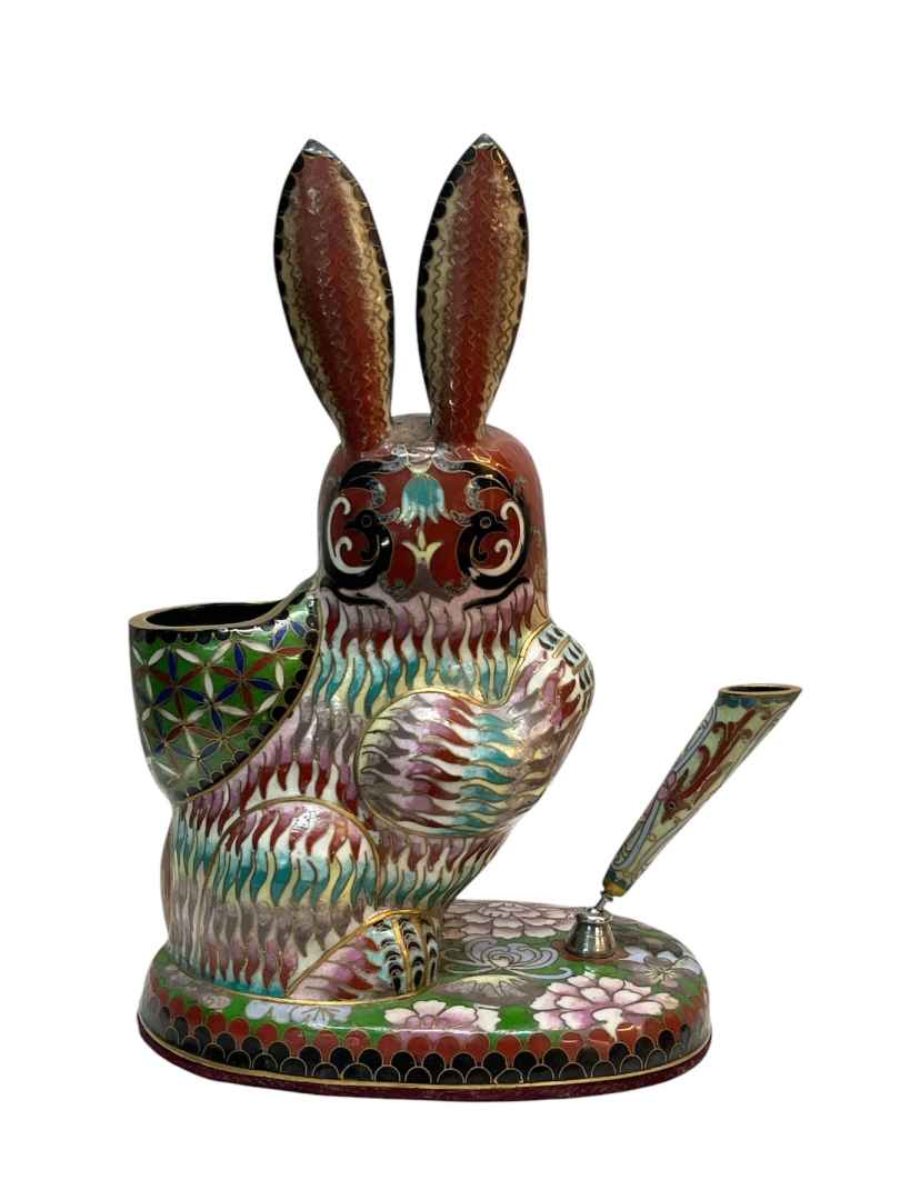 Coniglio portapenne cloisonné - immagine 4