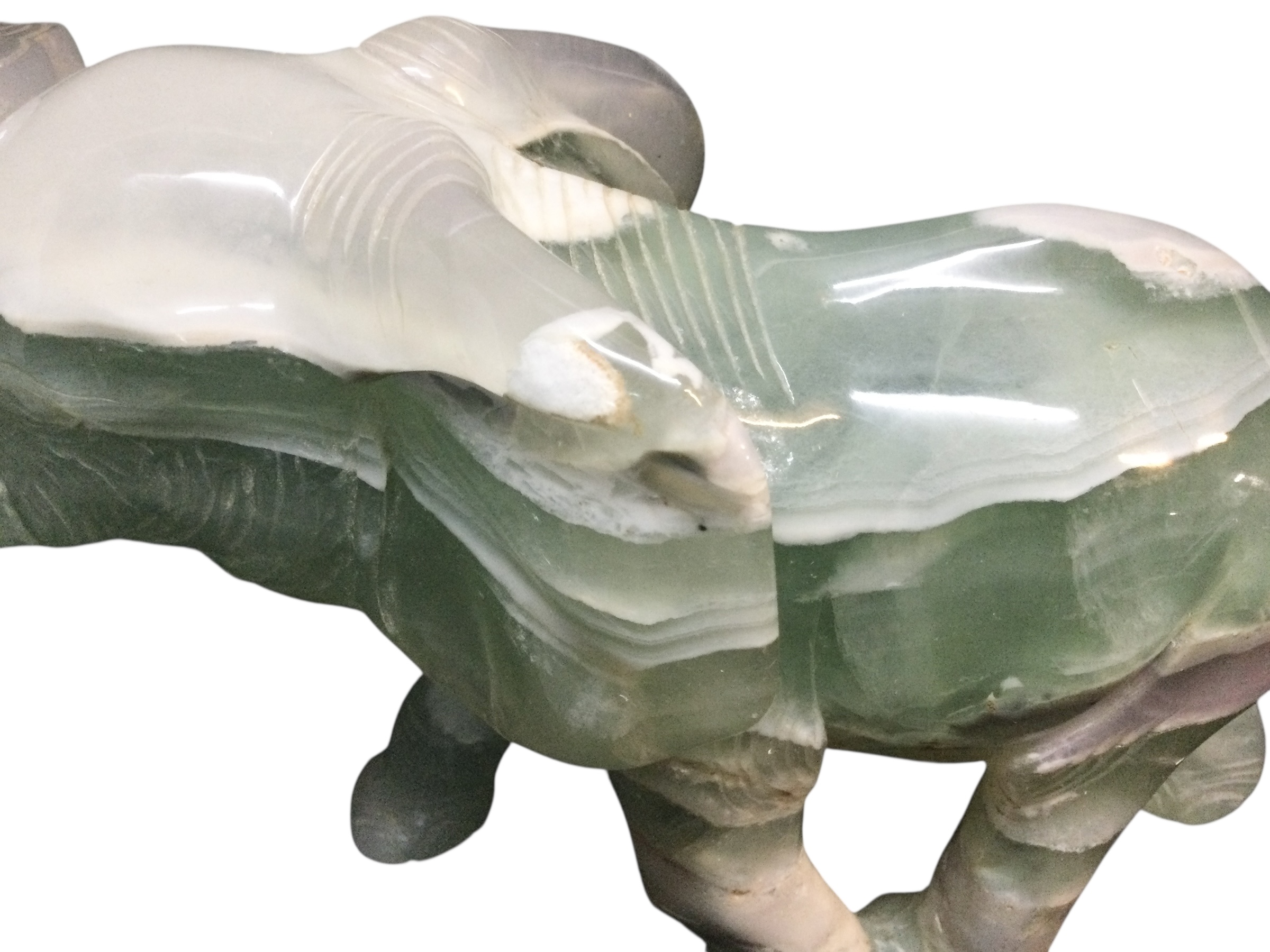 Elefante fluorite con ru-yi - immagine 15