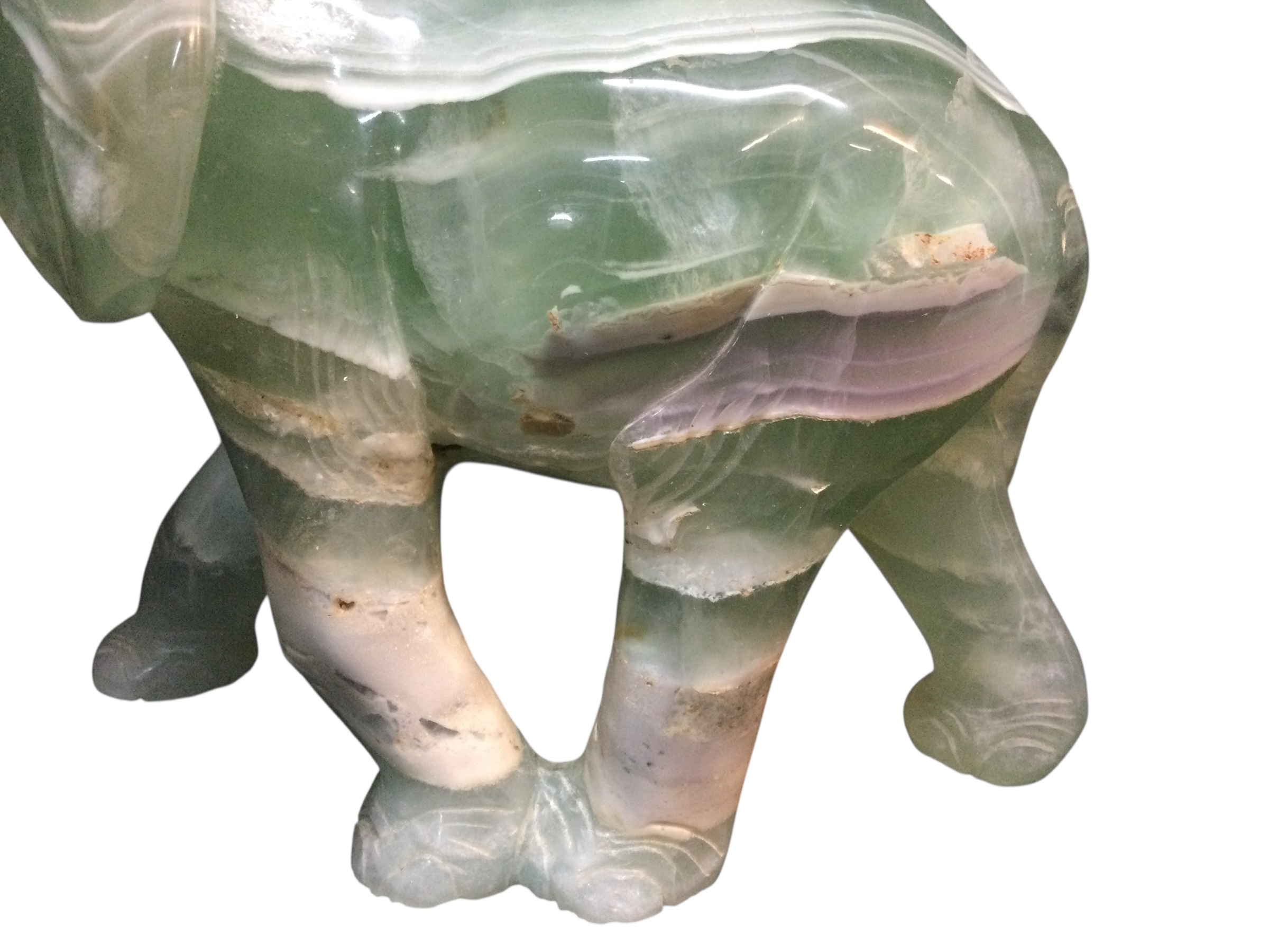 Elefante fluorite con ru-yi - immagine 14