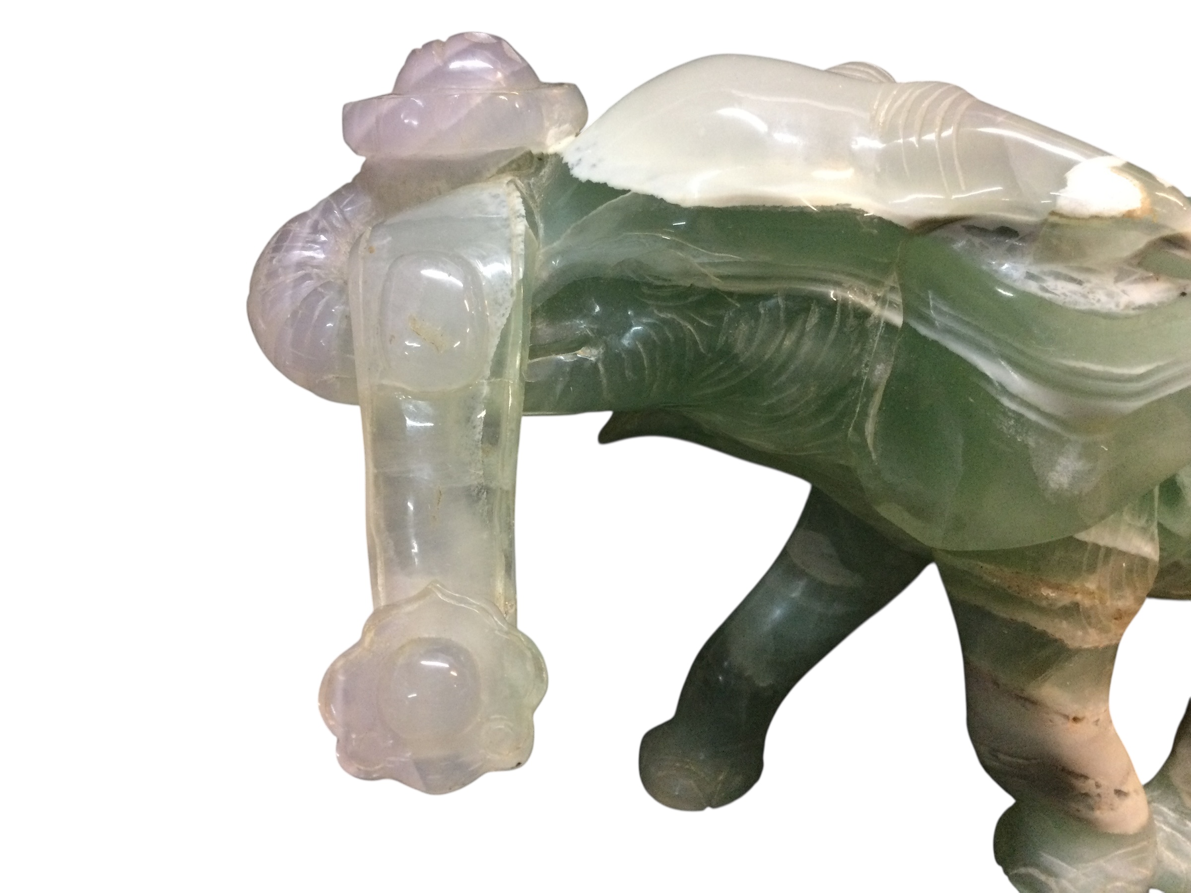 Elefante fluorite con ru-yi - immagine 13