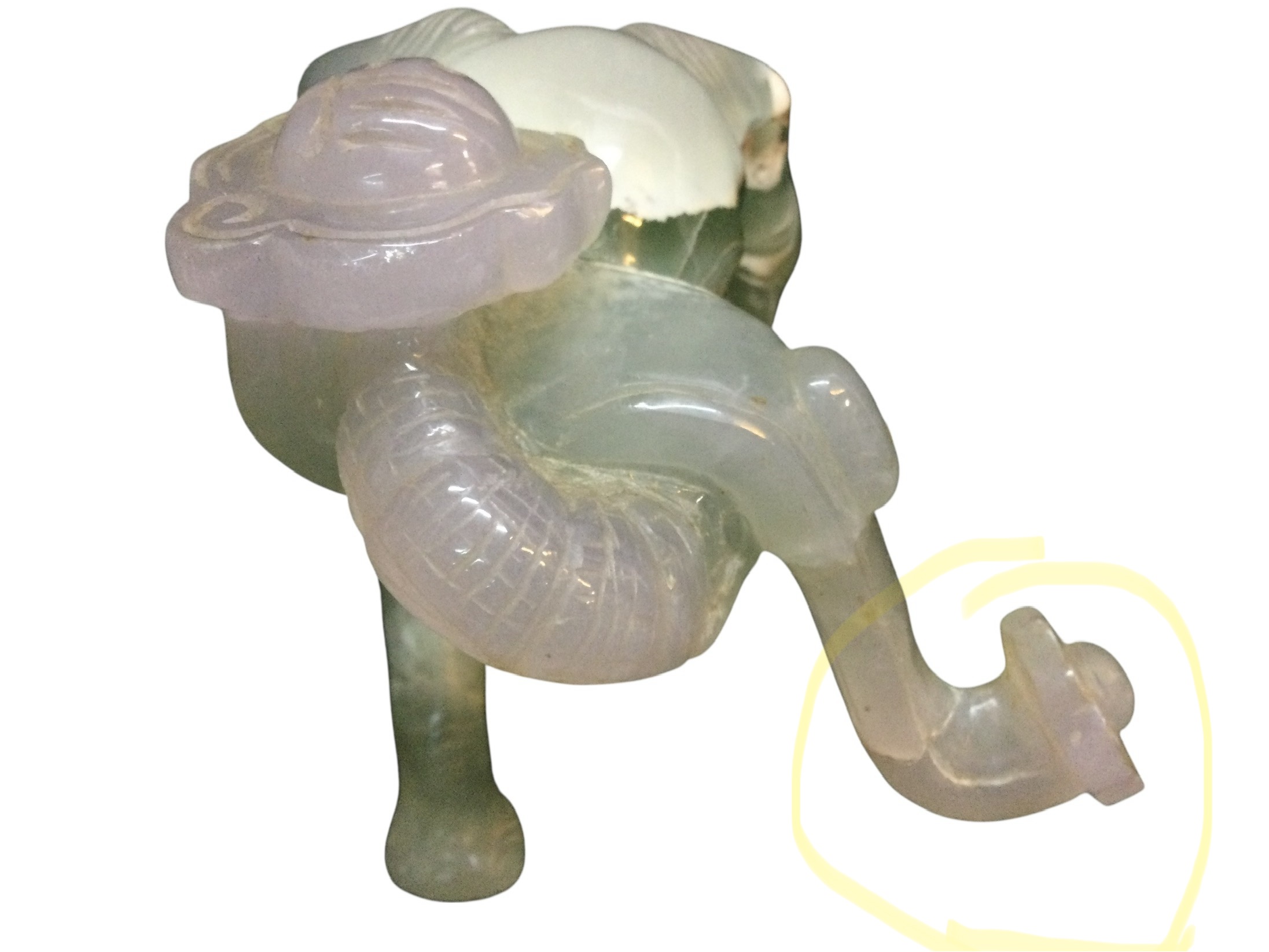 Elefante fluorite con ru-yi - immagine 11