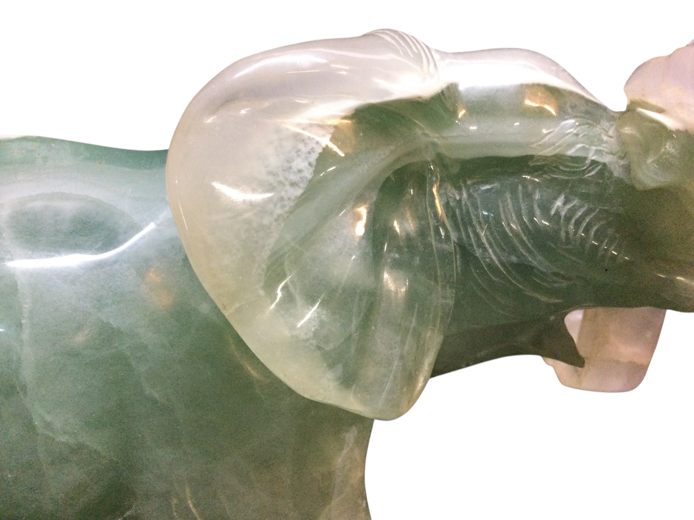 Elefante fluorite con ru-yi - immagine 8