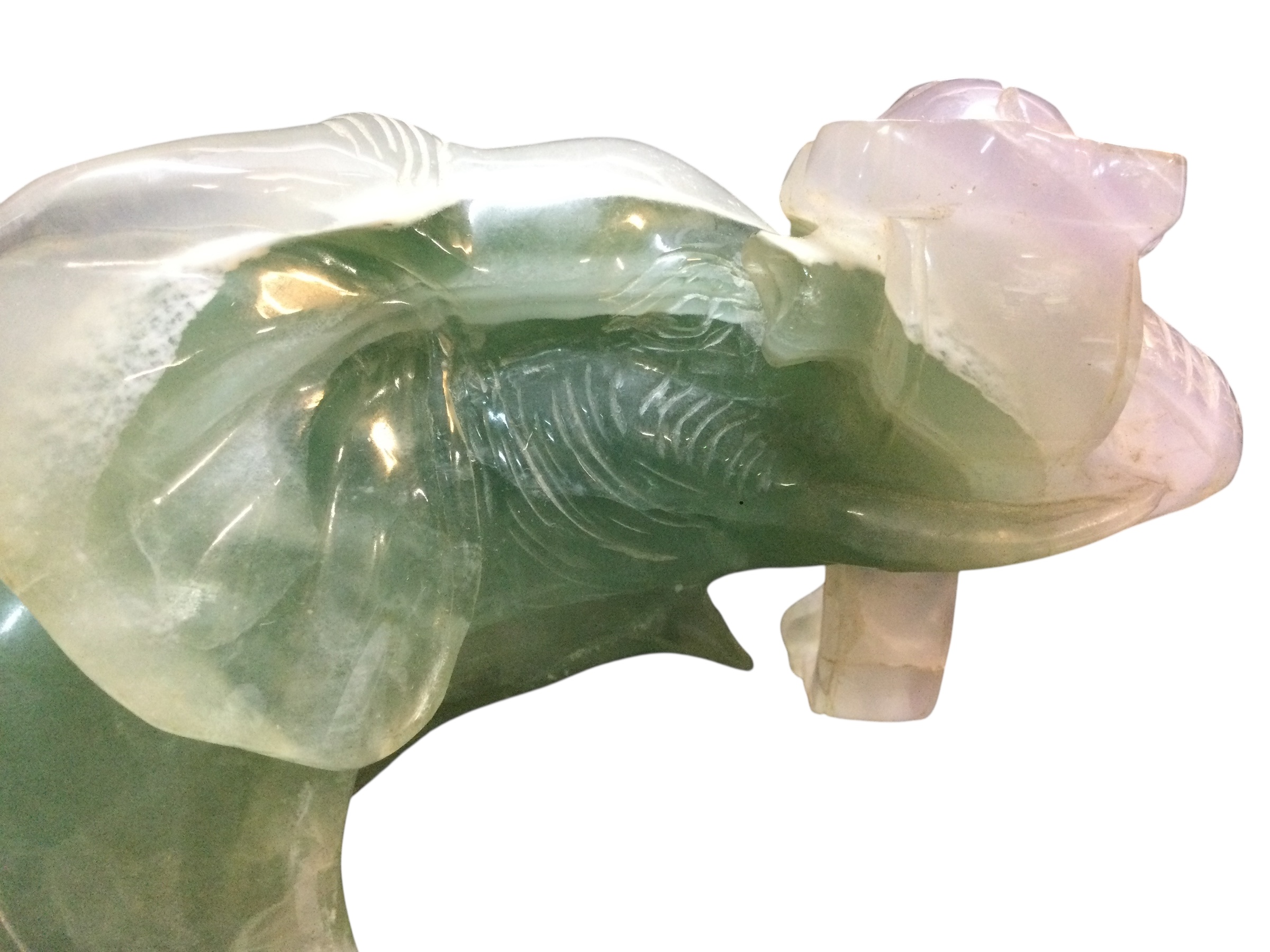 Elefante fluorite con ru-yi - immagine 7