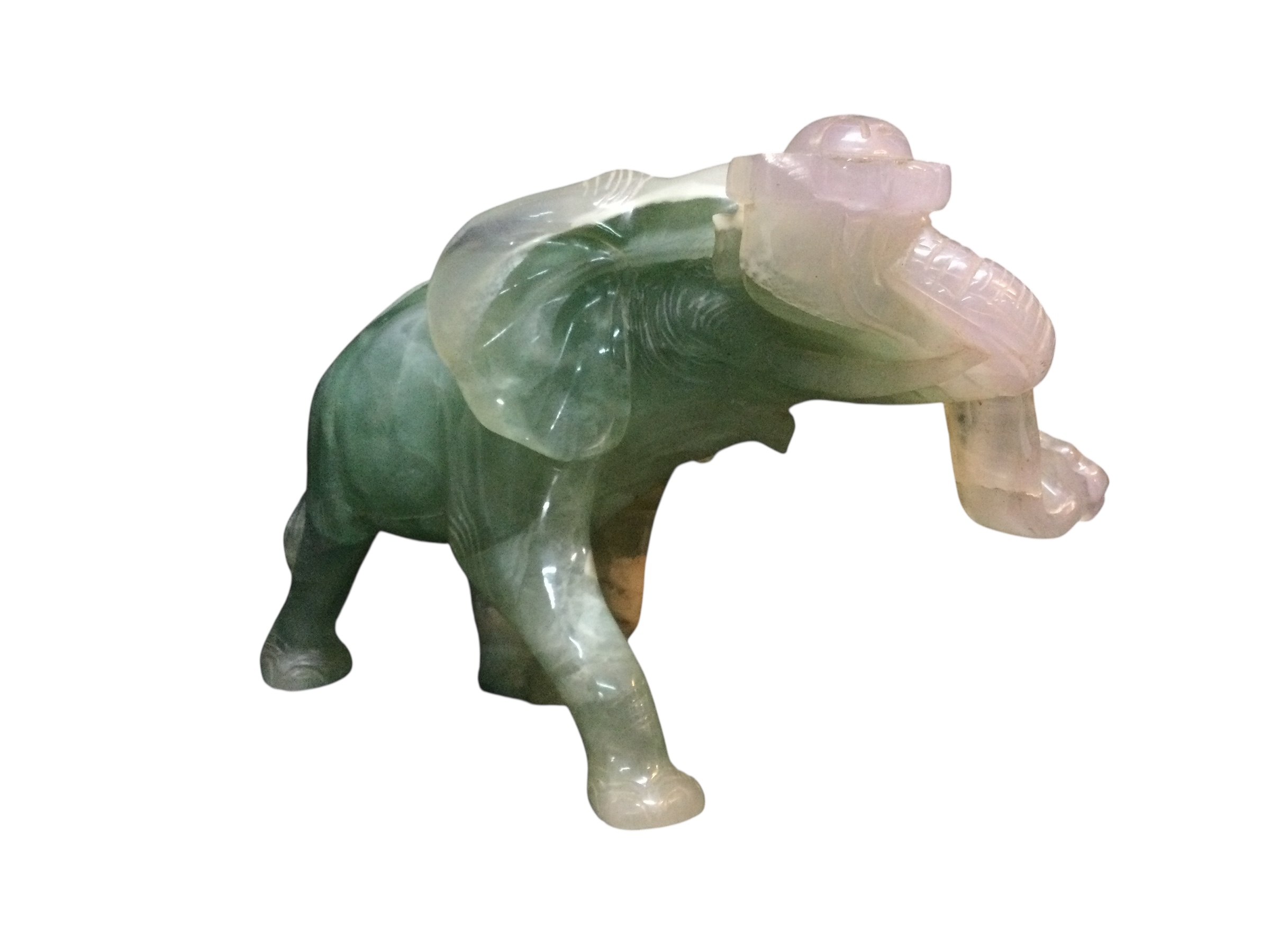 Elefante fluorite con ru-yi - immagine 6