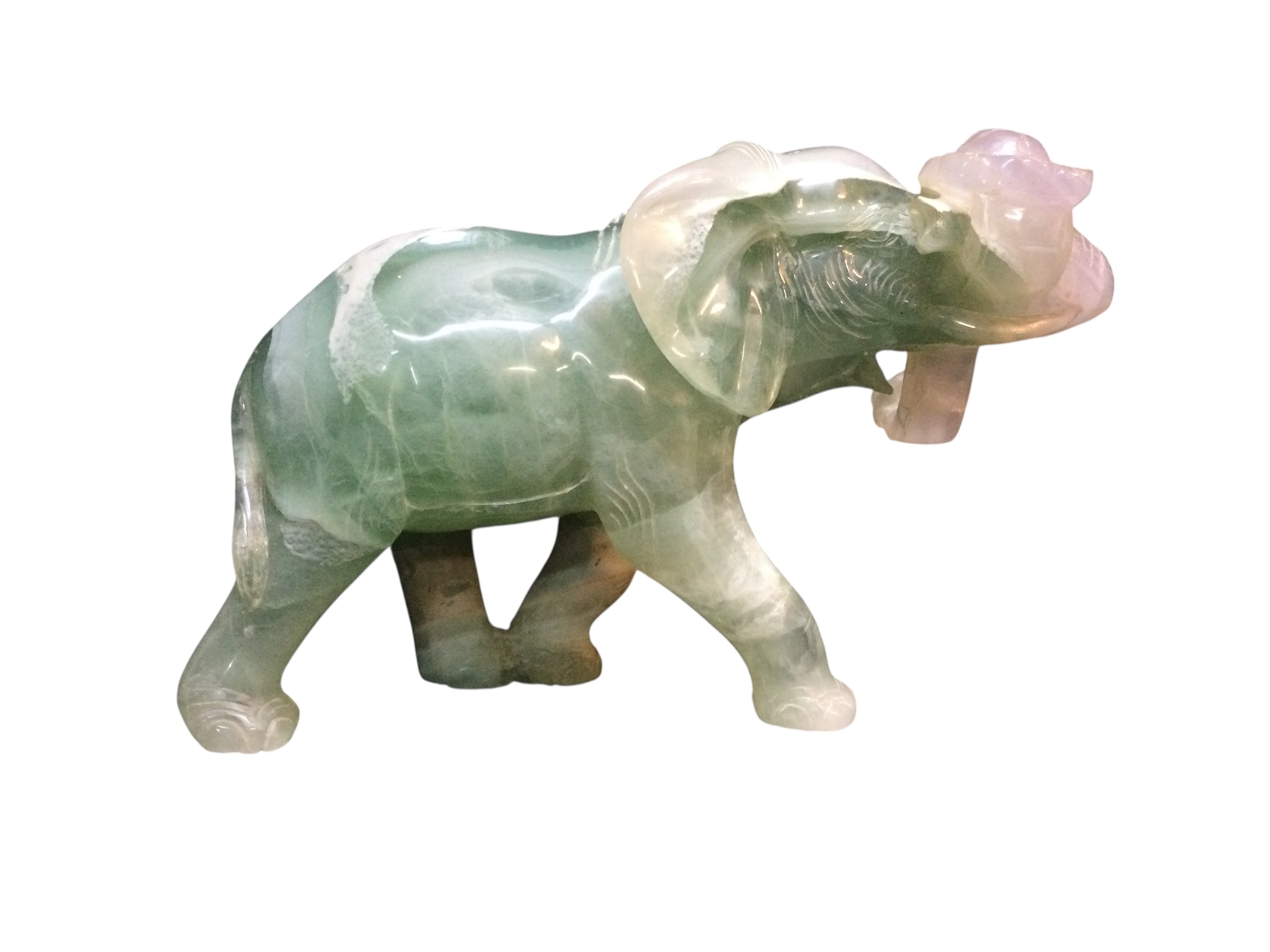 Elefante fluorite con ru-yi - immagine 5