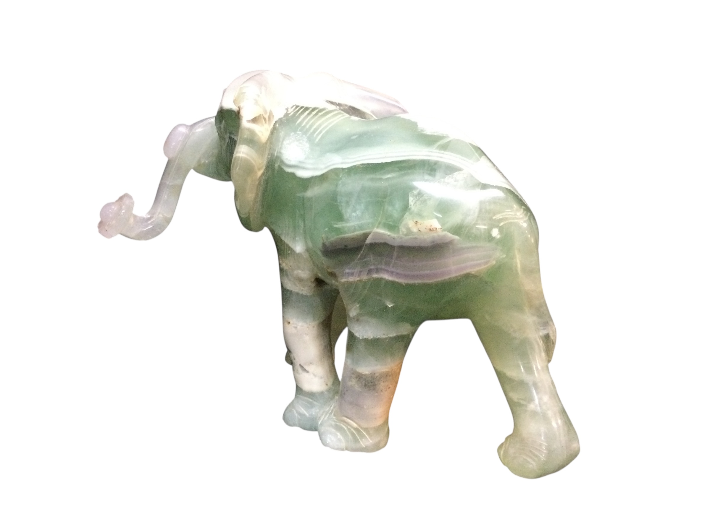 Elefante fluorite con ru-yi - immagine 3