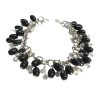 Bracciale charms neri/bianchi e argento