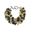 Bracciale charms neri e giallo e argento