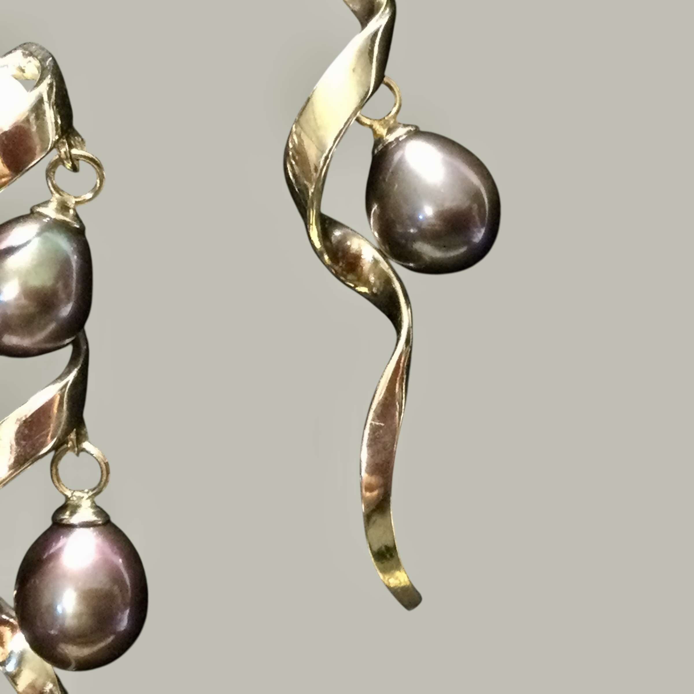 Parure argento e perle grigie - immagine 2