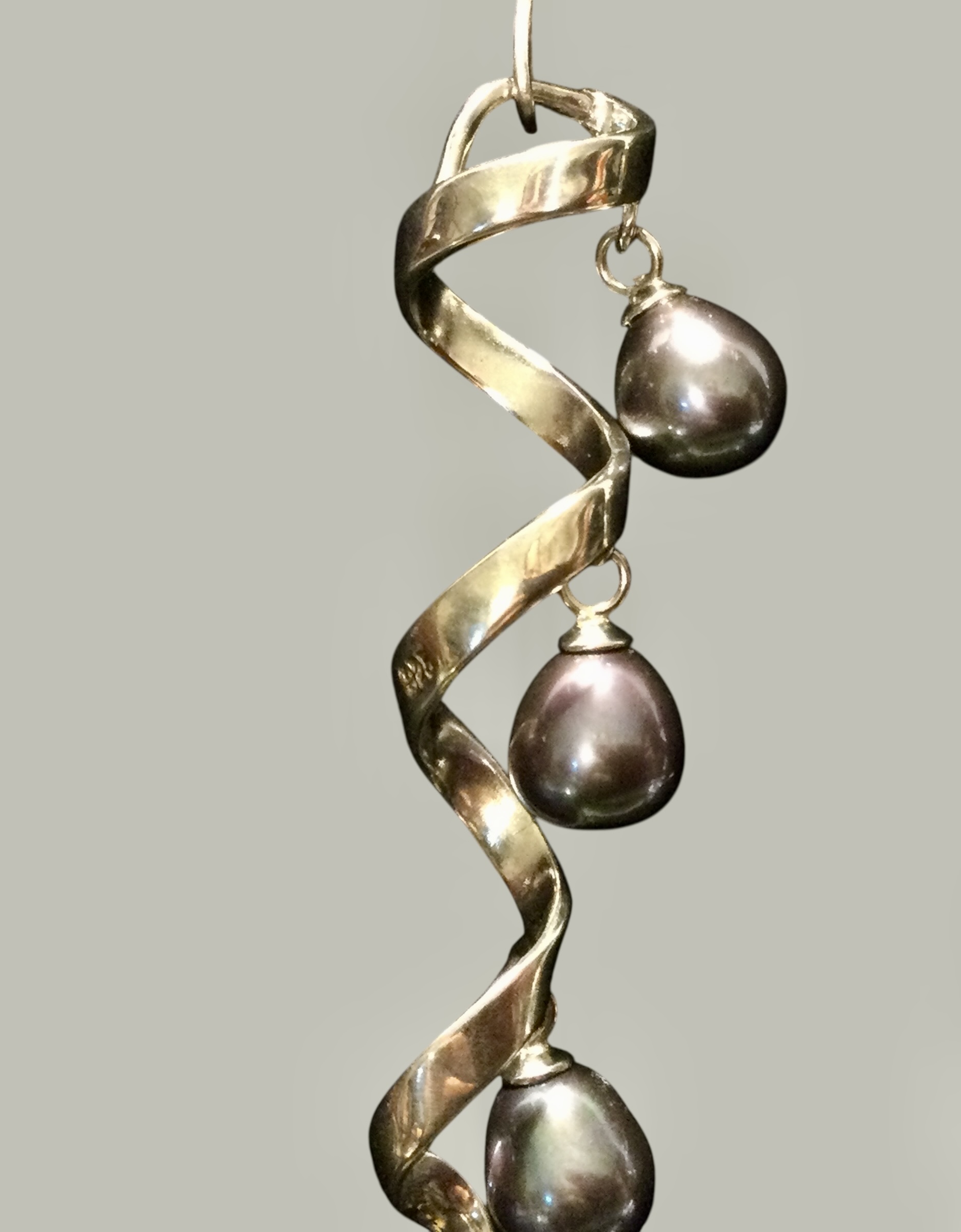 Parure argento e perle grigie - immagine 8