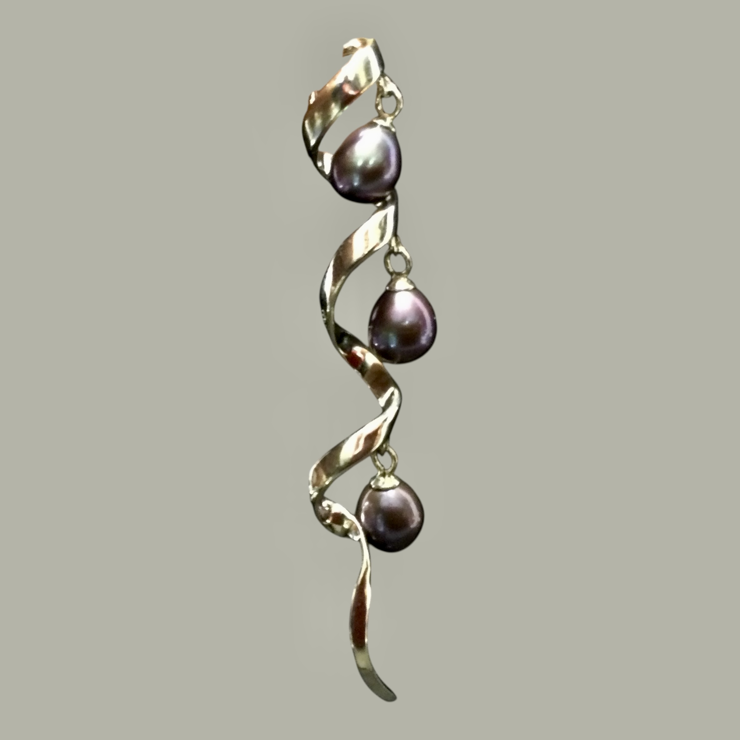 Parure argento e perle grigie - immagine 6