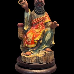Zhong Kui legno, osso e tinte vegetali