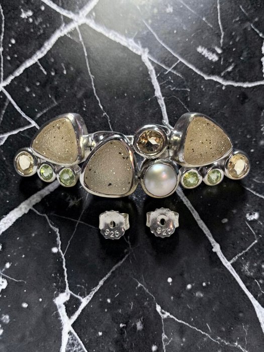 Parure calcedonio e citrino in argento - immagine 8