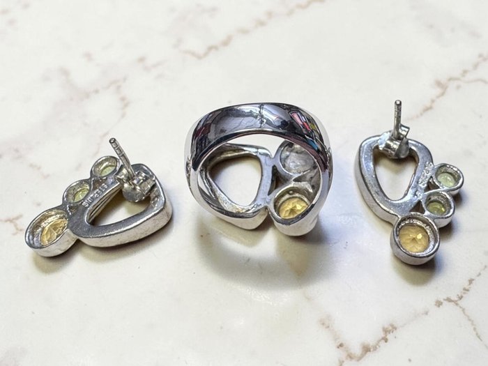 Parure calcedonio e citrino in argento - immagine 19