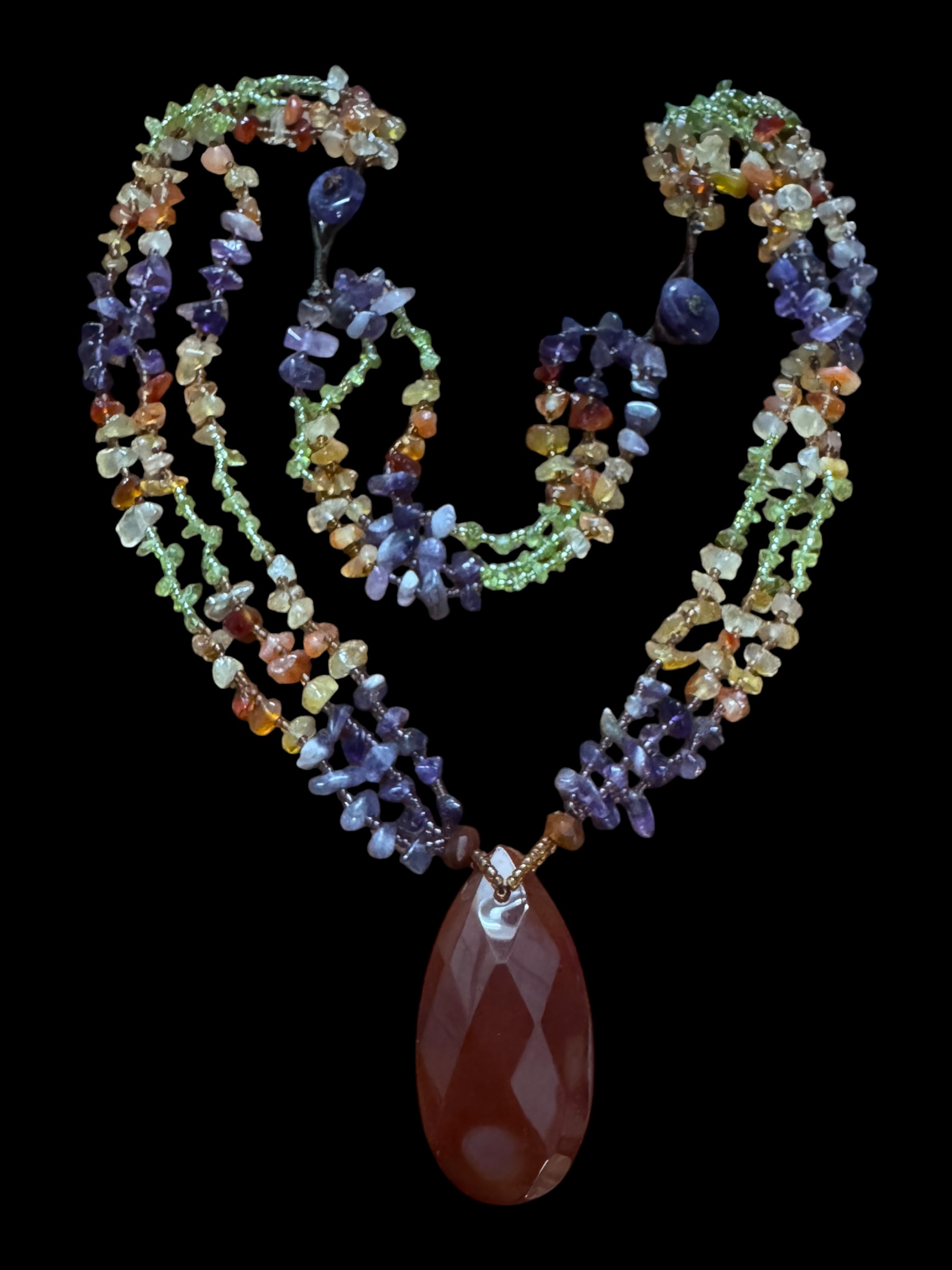 Parure ametista corniola peridoto - immagine 22