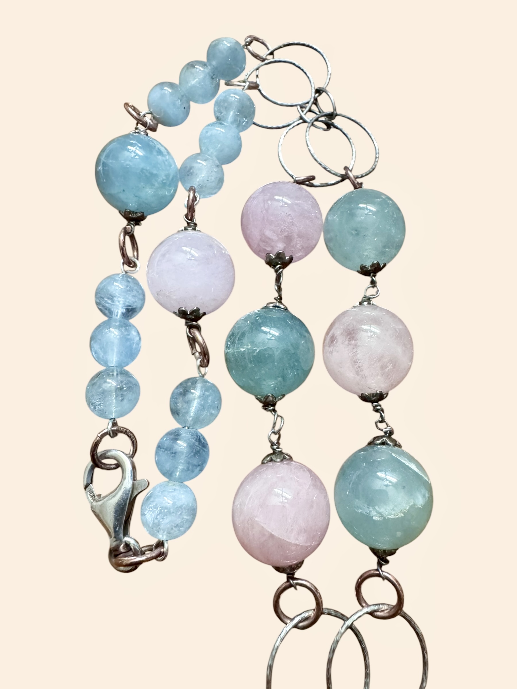 Collana berillo con pendente ramo argento nero - immagine 8
