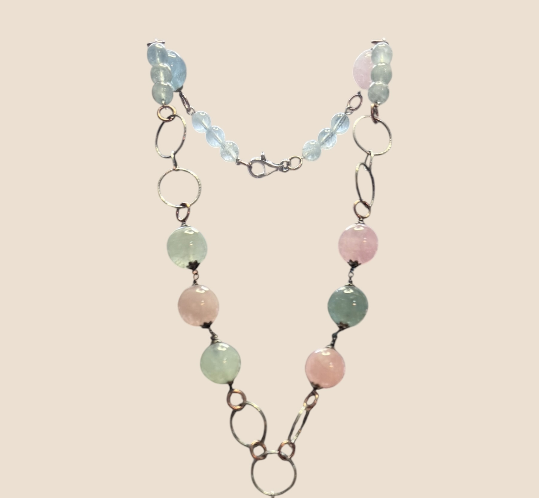 Collana berillo con pendente ramo argento nero - immagine 9