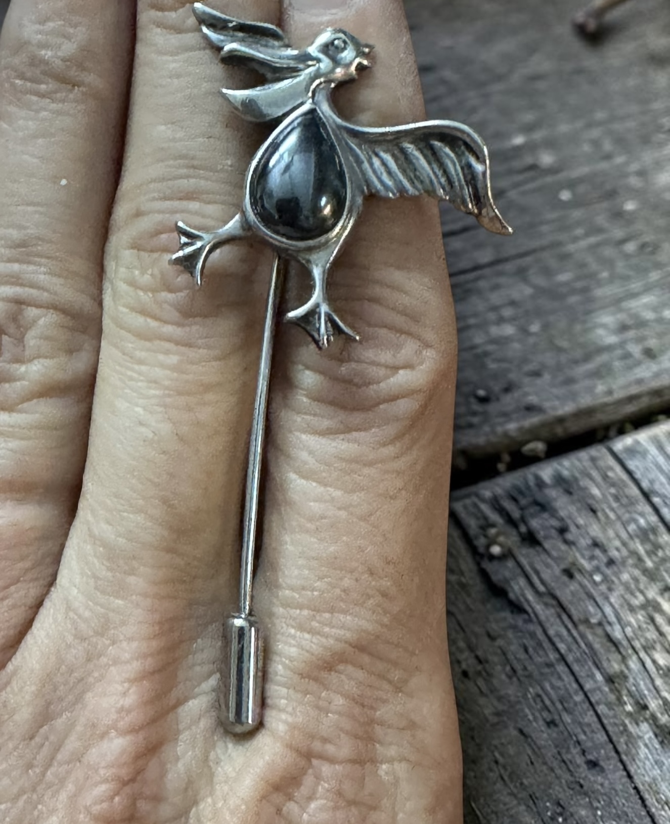 Spillone in argento con ematite - immagine 8