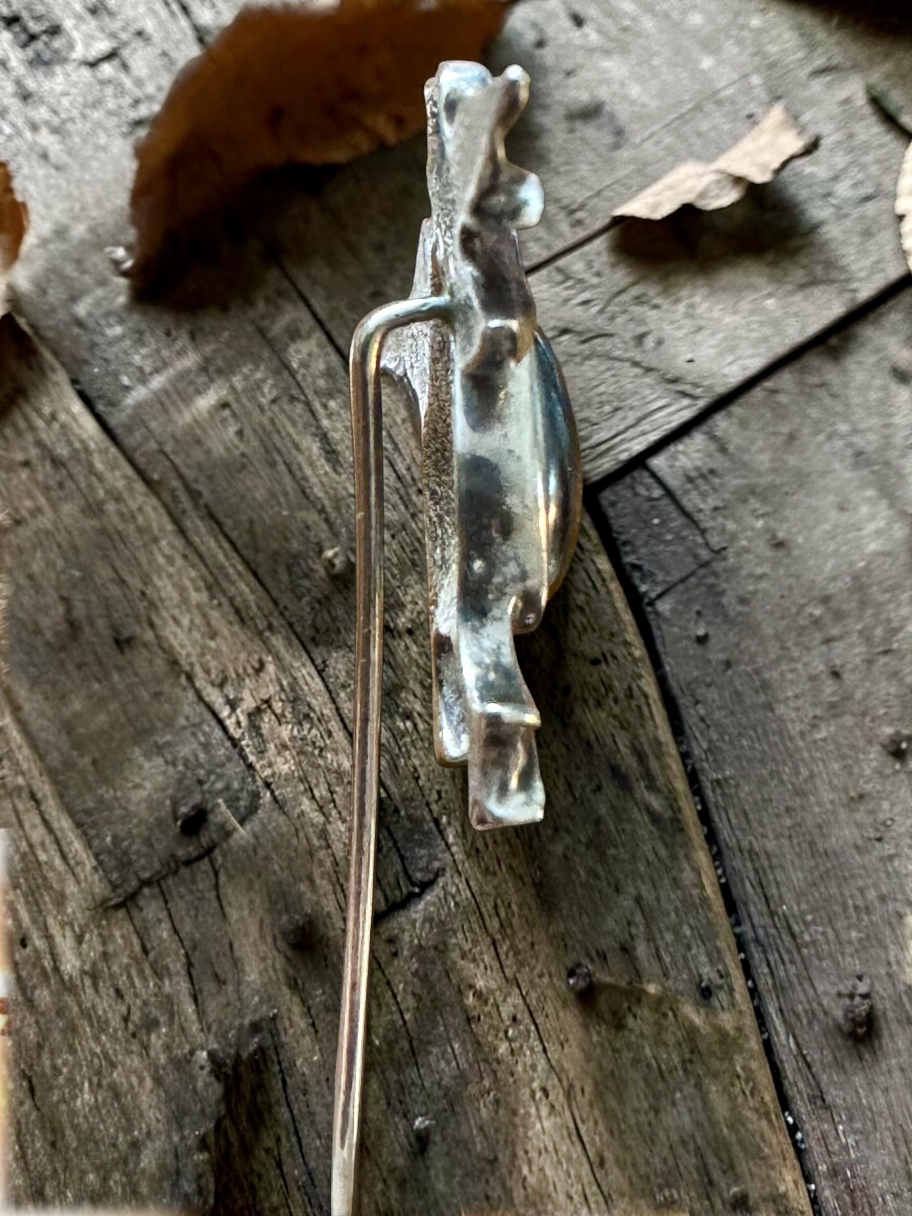 Spillone in argento con ematite - immagine 9