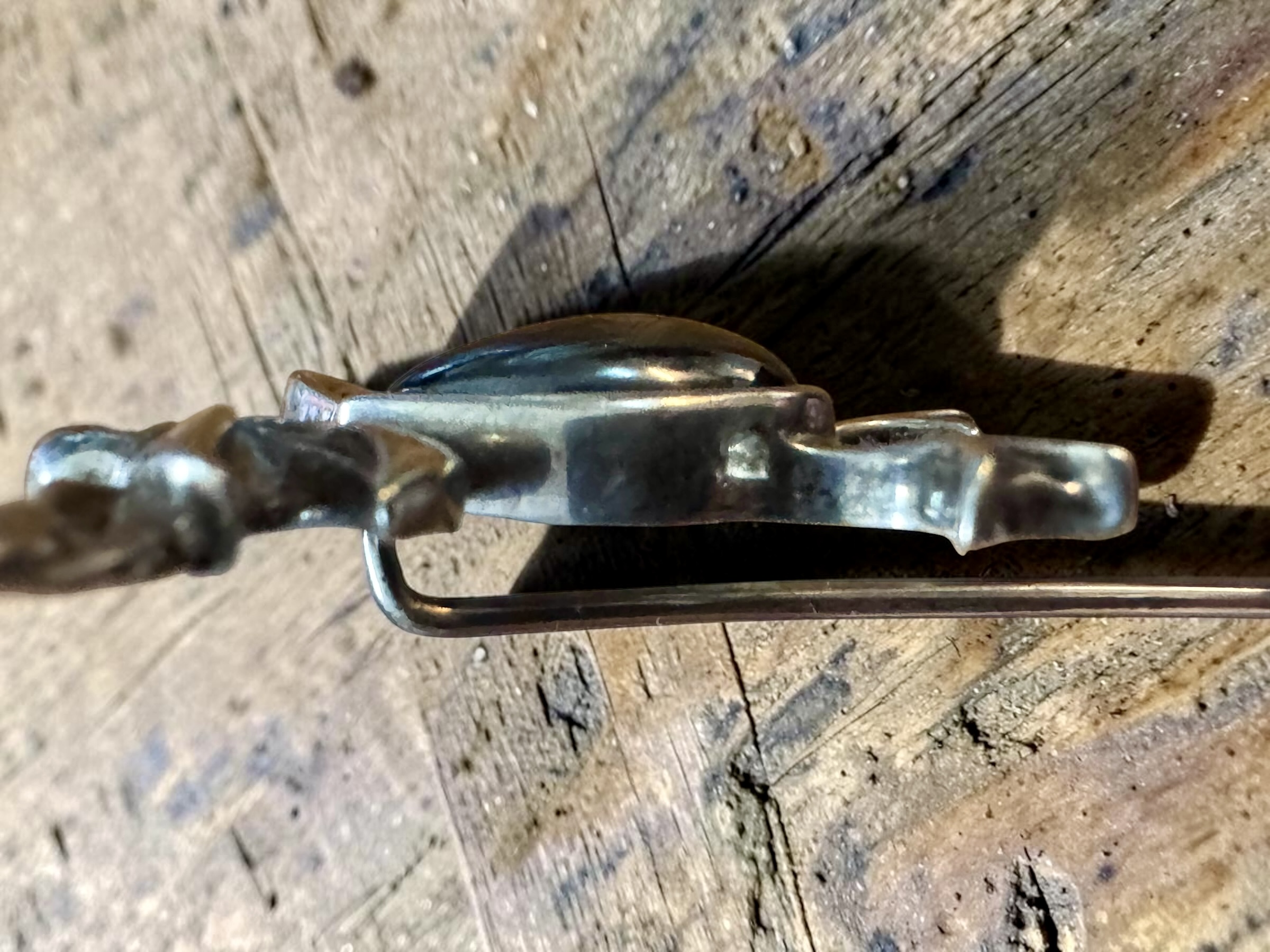Spillone in argento con ematite - immagine 10
