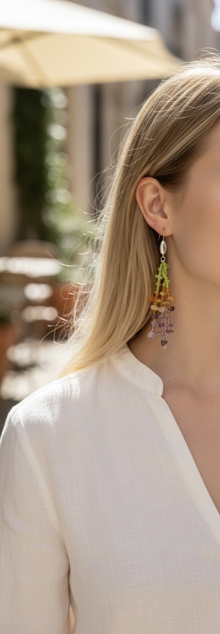 Parure ametista corniola peridoto - immagine 16