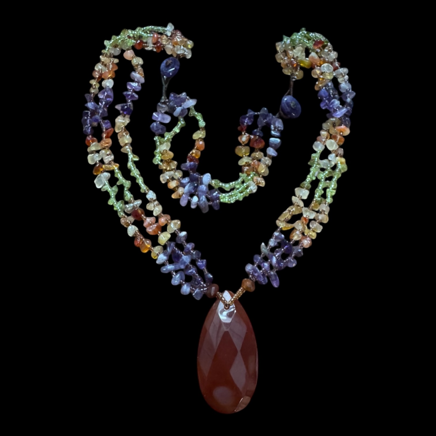 Parure ametista corniola peridoto - immagine 23
