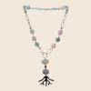 Collana berillo con pendente ramo argento nero