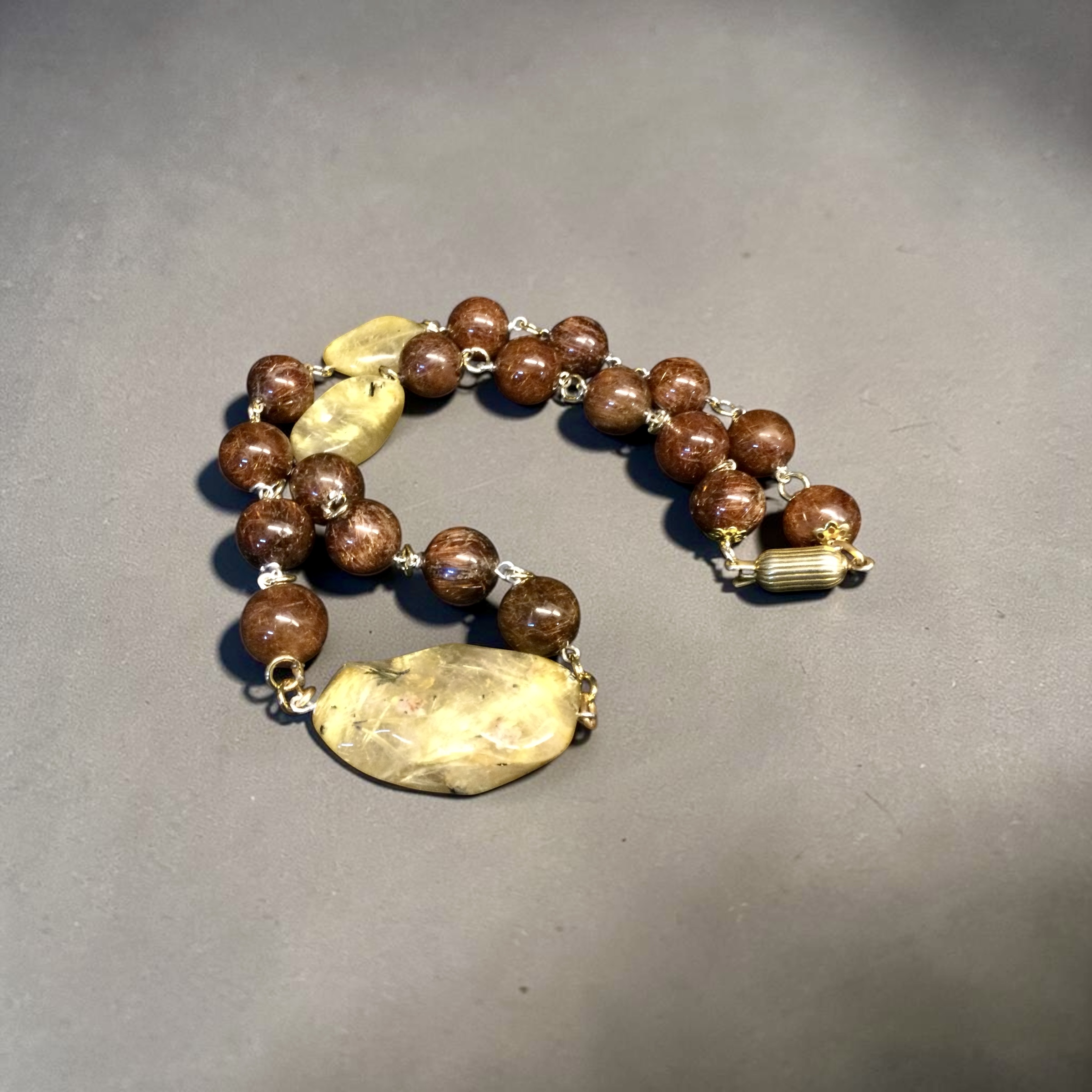 Collana Rutilato gold e fumé - immagine 3