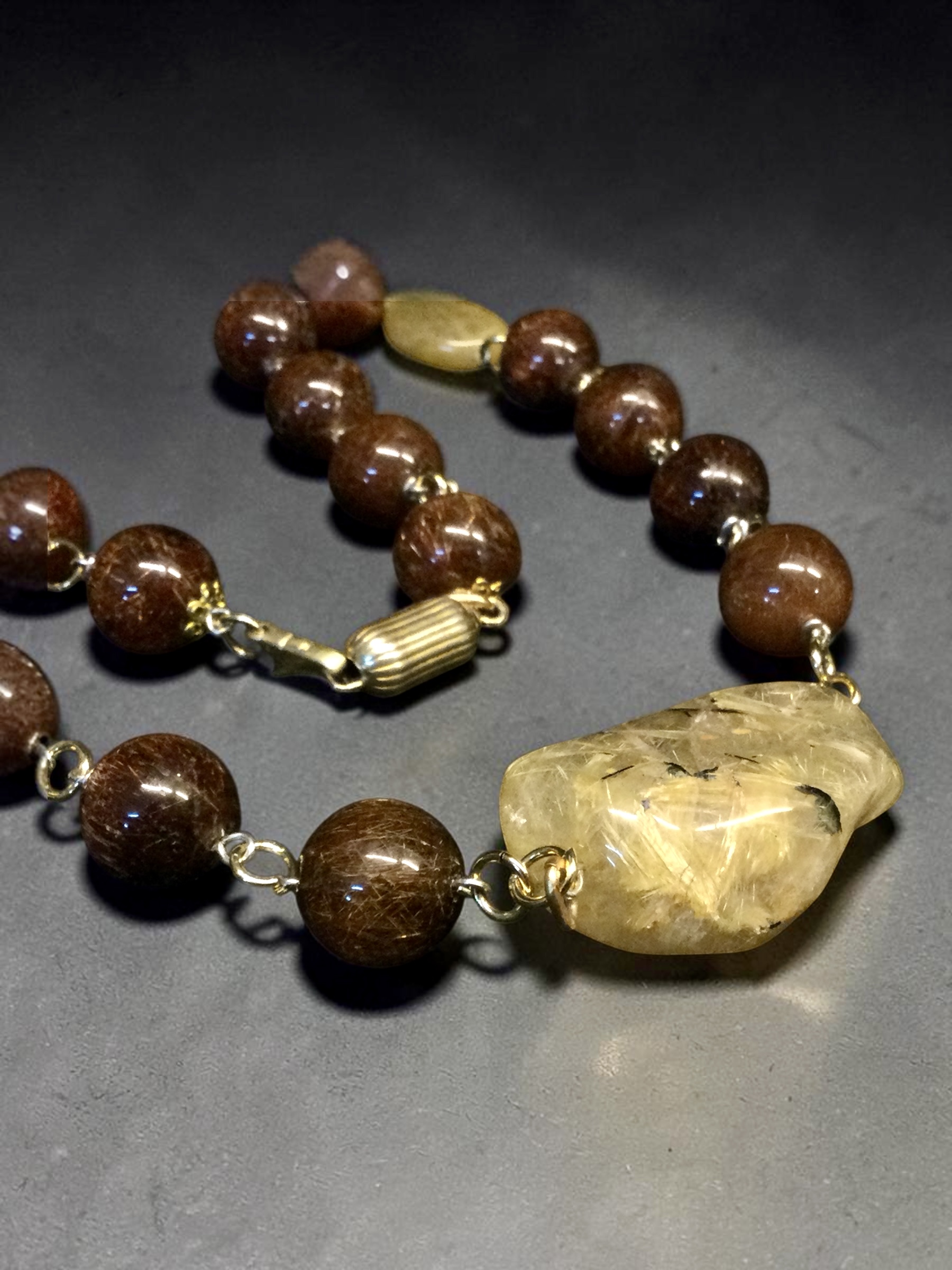 Collana Rutilato gold e fumé - immagine 8