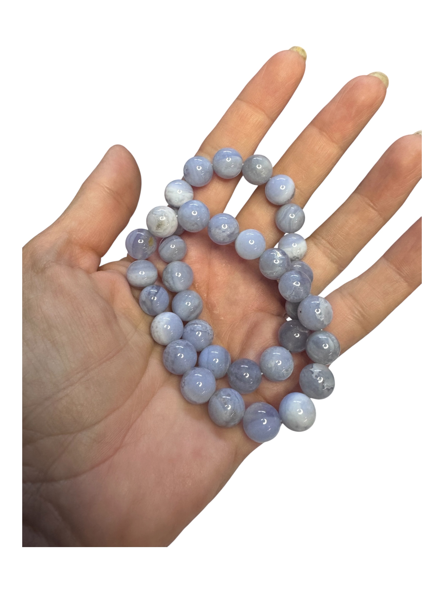 Filo con 2 bracciali calcedonio azzurro - immagine 10
