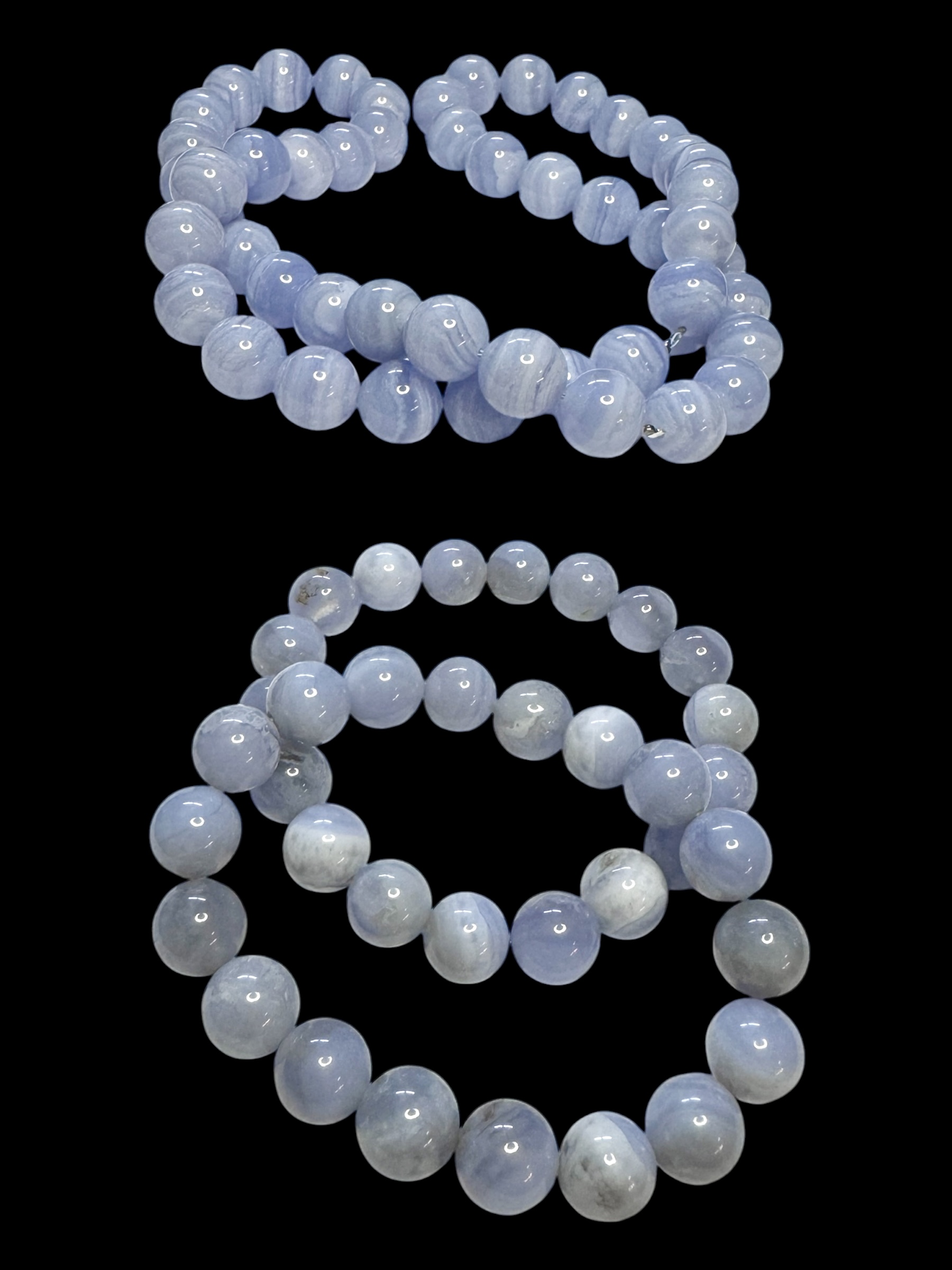Filo con 2 bracciali calcedonio azzurro - immagine 7