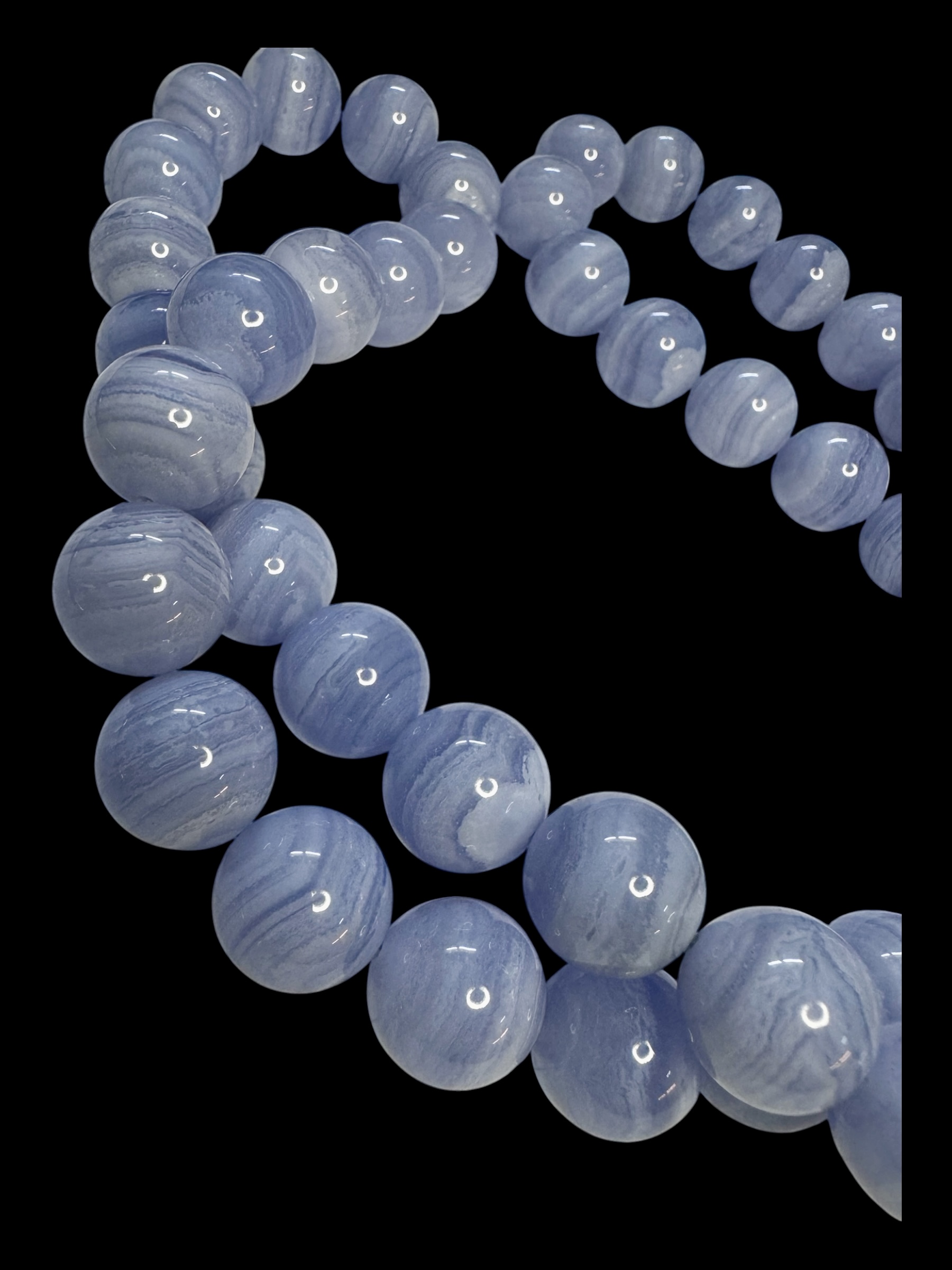 Filo con 2 bracciali calcedonio azzurro - immagine 6