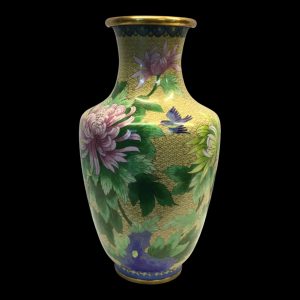 Vaso cloisonné giallo